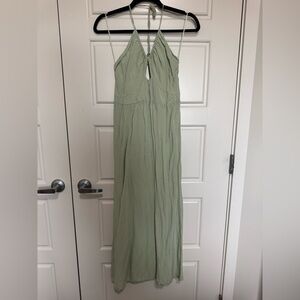 Mango Light Green Halter Maxi Dress